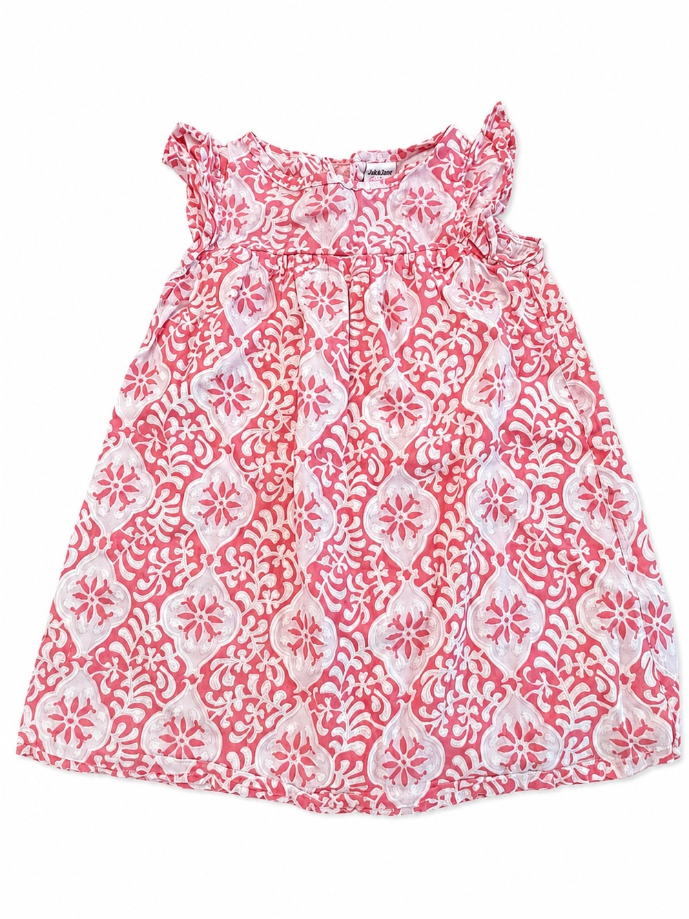 Toddler Pink Floral-Patterned Sleeveless Dress